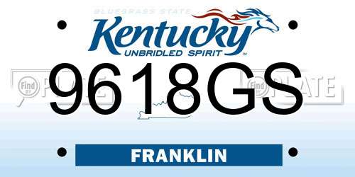 9618GS Kentucky License Plate
