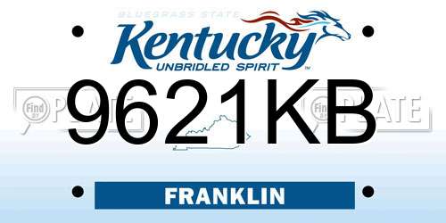9621KB Kentucky License Plate