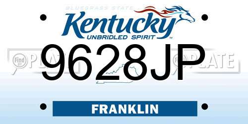9628JP Kentucky License Plate