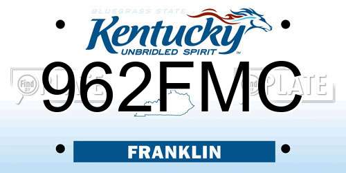 962FMC Kentucky License Plate