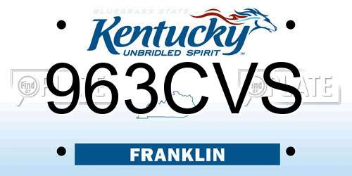 963CVS Kentucky License Plate