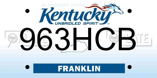 963HCB Kentucky License Plate