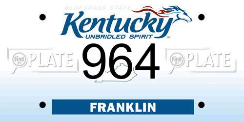 964 Kentucky License Plate