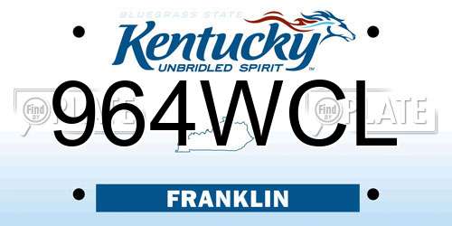 964WCL Kentucky License Plate