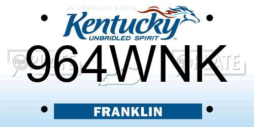 964WNK Kentucky License Plate