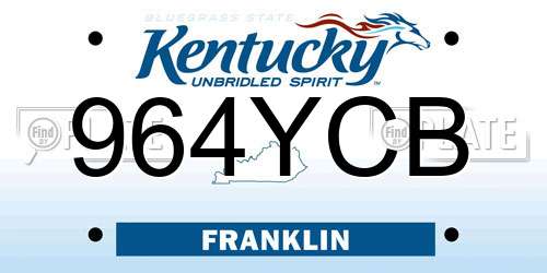 964YCB Kentucky License Plate