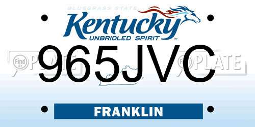965JVC Kentucky License Plate