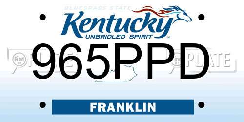 965PPD Kentucky License Plate