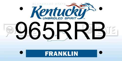 965RRB Kentucky License Plate