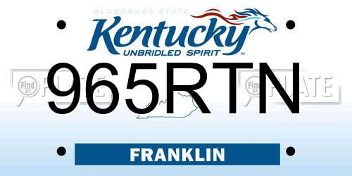965RTN Kentucky License Plate