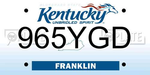 965YGD Kentucky License Plate