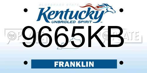 9665KB Kentucky License Plate