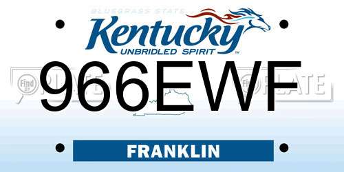 966EWF Kentucky License Plate