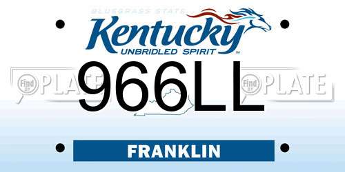 966LL Kentucky License Plate