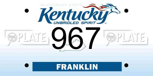 967 Kentucky License Plate