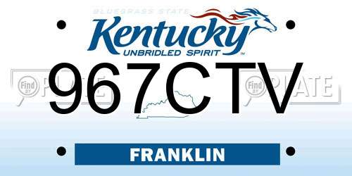 967CTV Kentucky License Plate