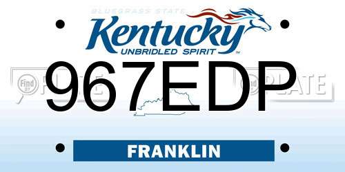 967EDP Kentucky License Plate