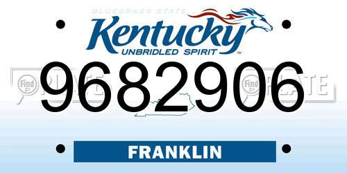 9682906 Kentucky License Plate