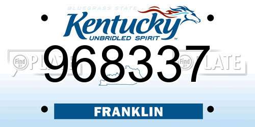 968337 Kentucky License Plate