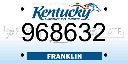 968632 Kentucky License Plate