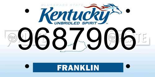 9687906 Kentucky License Plate