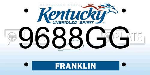 9688GG Kentucky License Plate
