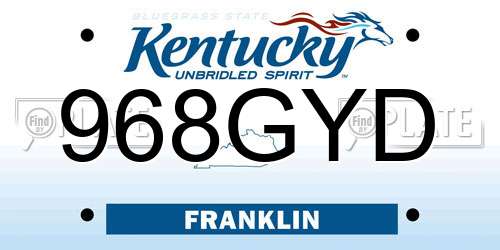 968GYD Kentucky License Plate