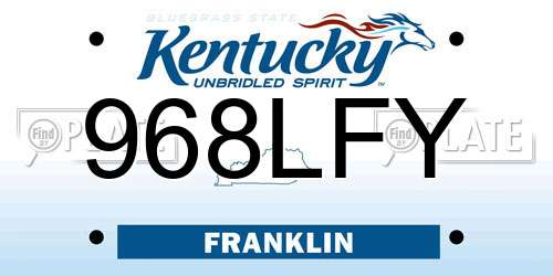 968LFY Kentucky License Plate