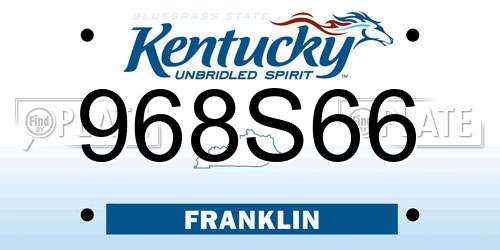 968S66 Kentucky License Plate