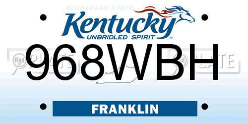 968WBH Kentucky License Plate