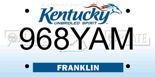 968YAM Kentucky License Plate