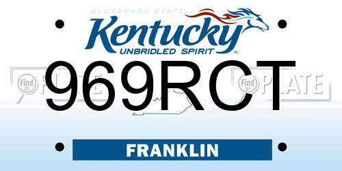 969RCT Kentucky License Plate