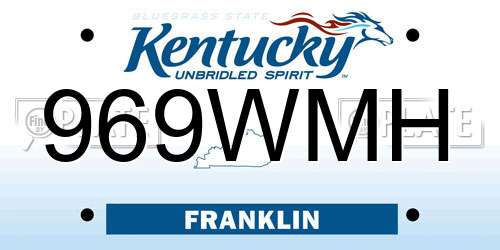 969WMH Kentucky License Plate