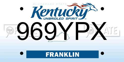 969YPX Kentucky License Plate
