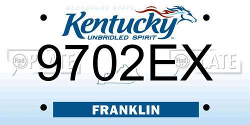 9702EX Kentucky License Plate