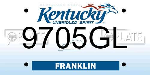 9705GL Kentucky License Plate