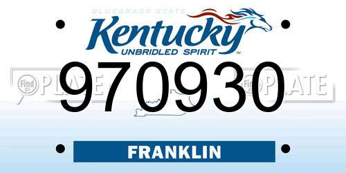 970930 Kentucky License Plate
