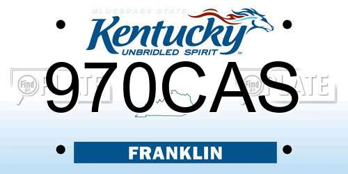 970CAS Kentucky License Plate
