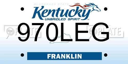 970LEG Kentucky License Plate
