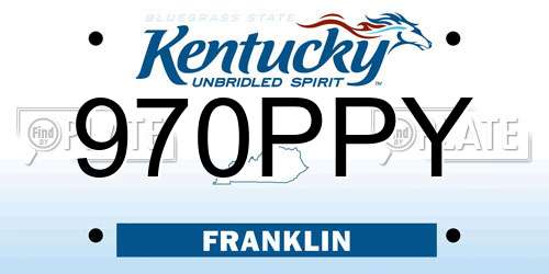 970PPY Kentucky License Plate