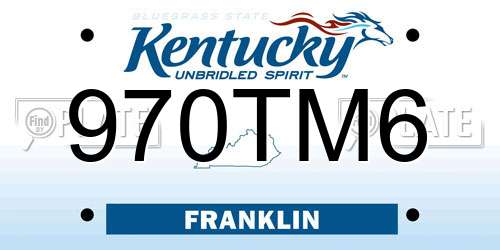 970TM6 Kentucky License Plate