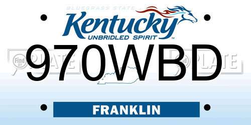 970WBD Kentucky License Plate