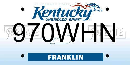 970WHN Kentucky License Plate