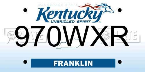 970WXR Kentucky License Plate