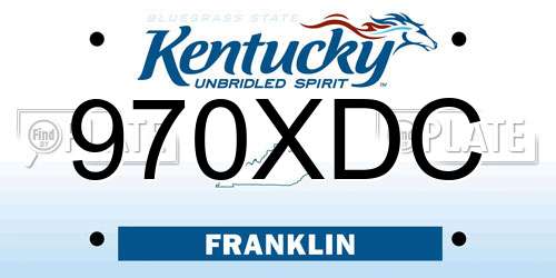 970XDC Kentucky License Plate