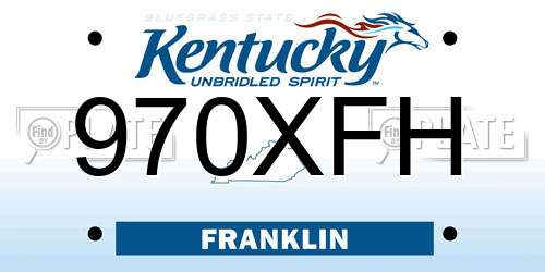 970XFH Kentucky License Plate