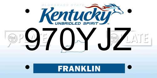 970YJZ Kentucky License Plate