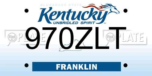 970ZLT Kentucky License Plate