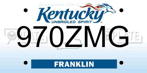 970ZMG Kentucky License Plate
