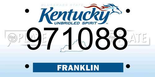 971088 Kentucky License Plate